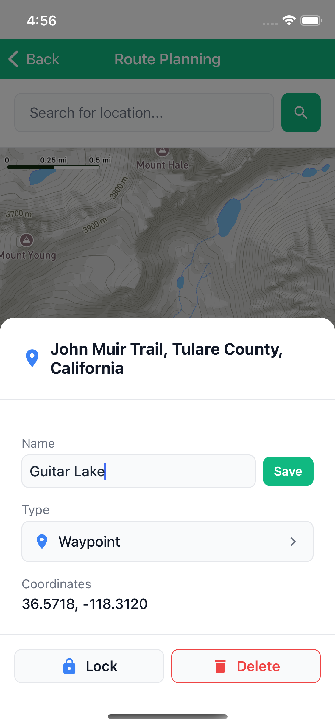 Waypoint Selection Screen