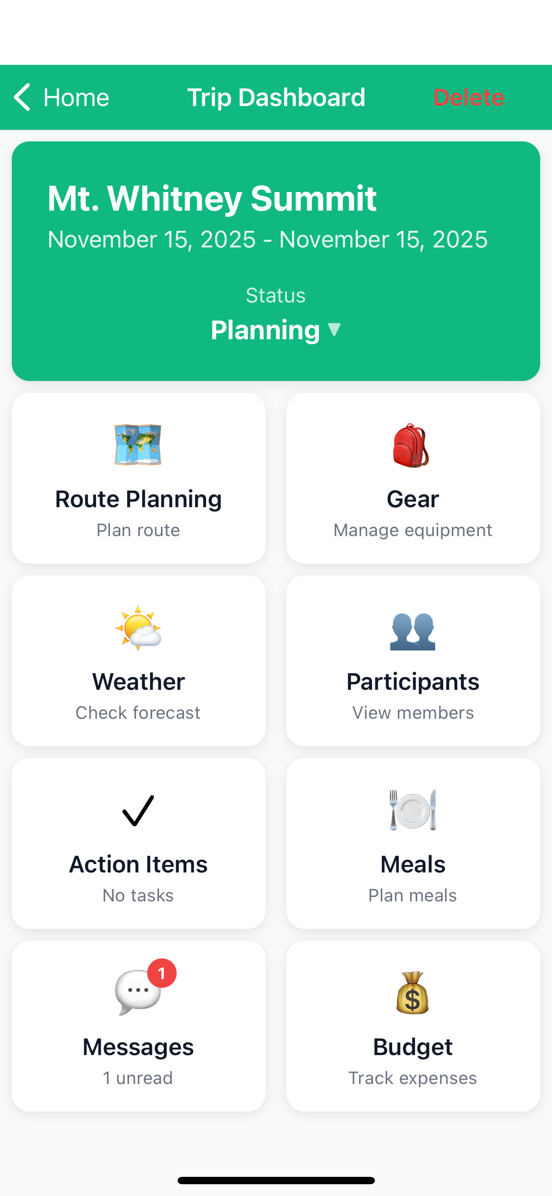 Unread Message Screen